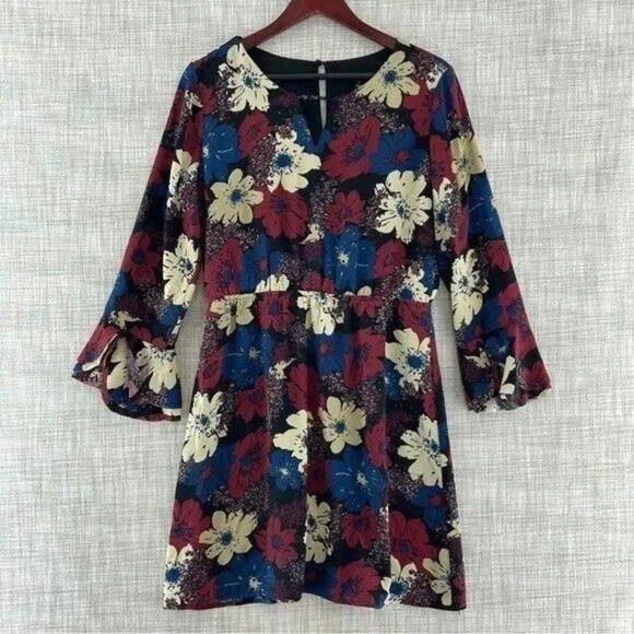 41 Hawthorn Floral print Ruffle sleeve elastic waist lined dress Women's M 0565 - Picture 1 of 12